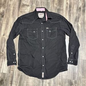 Rafter C pro flex performance Men's‎ Black Western Snap Shirt Long Sleeve Size L